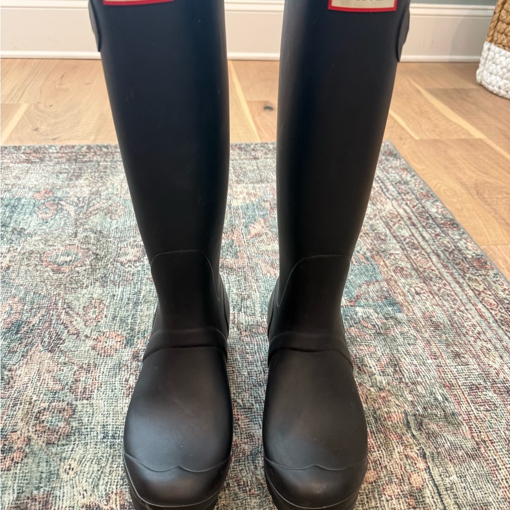 Hunter Black Tall Rain Boots